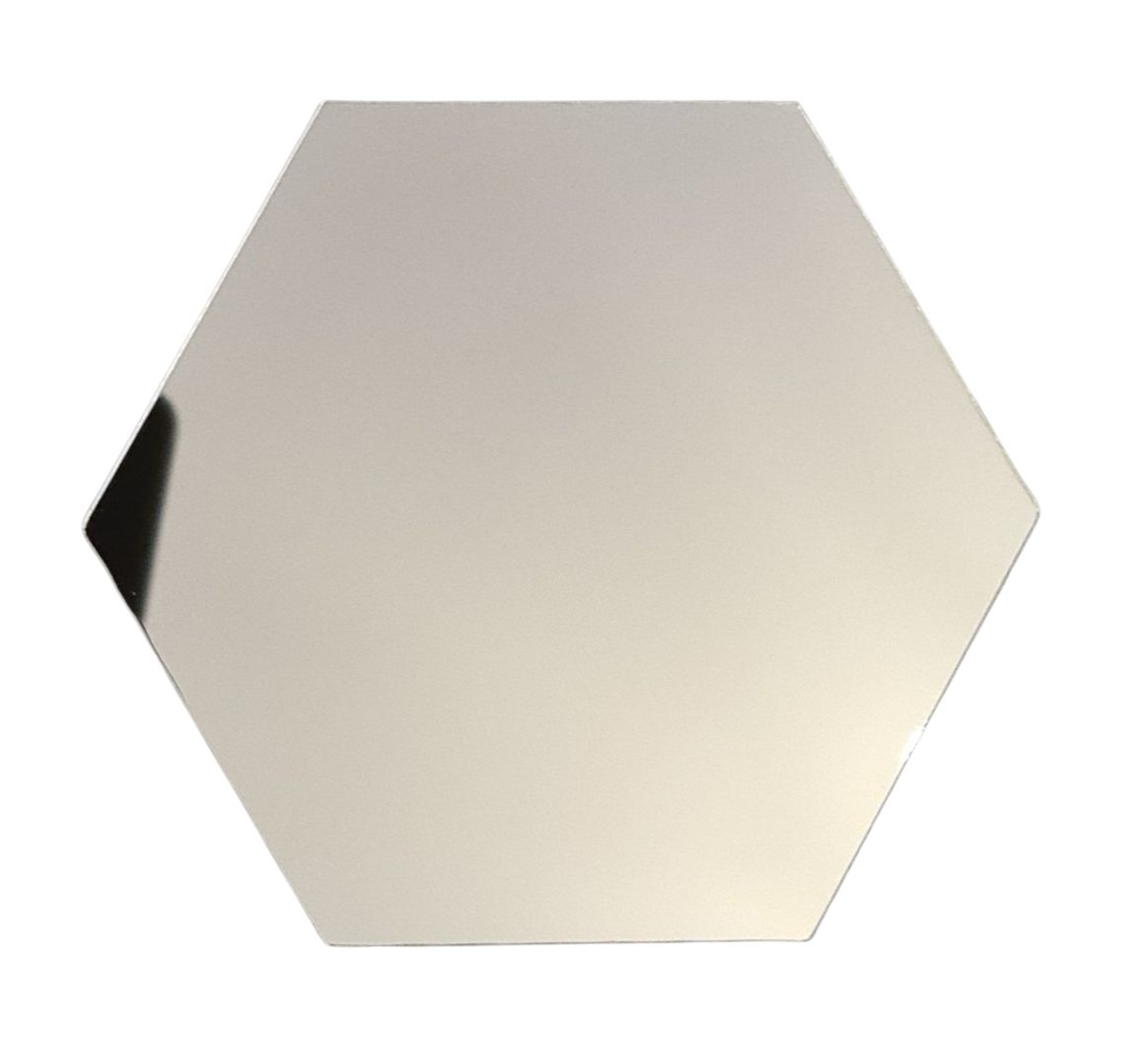 Altıgen Pleksi Süs 9x8 cm Gümüş